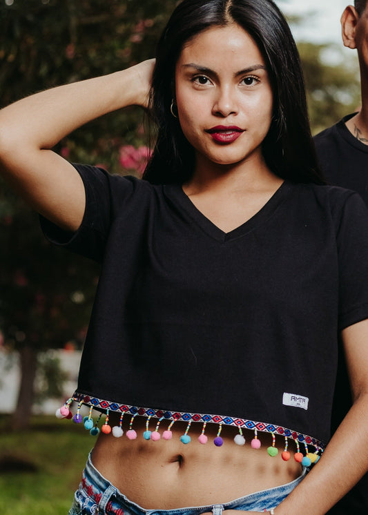 Crop Humti Color Negro Mujer